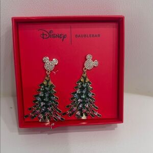 Disney Christmas Tree Earrings with Mickey Accents